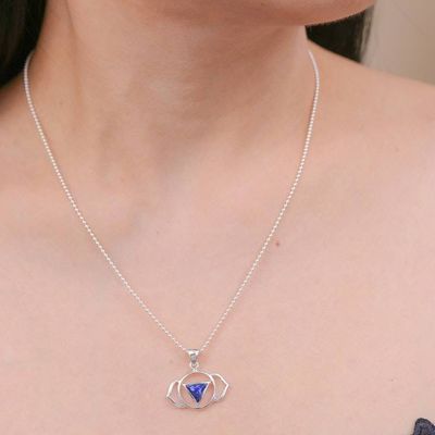 Alternate image for Semi-Abstract Elephant-Themed Lapis Lazuli Pendant Necklace Giant Intellect