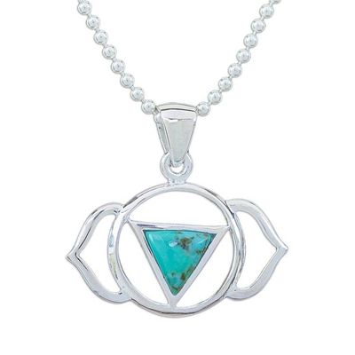 Alternate image for Modern Reconstituted Turquoise Elephant Pendant Necklace Minimalist Elephant