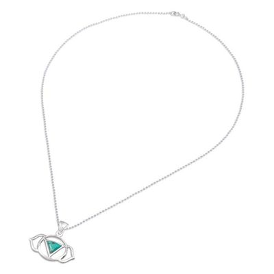 Alternate image for Modern Reconstituted Turquoise Elephant Pendant Necklace Minimalist Elephant
