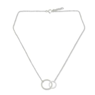 Alternate image for Fair Trade Sterling Silver Thai Two Circle Necklace Together