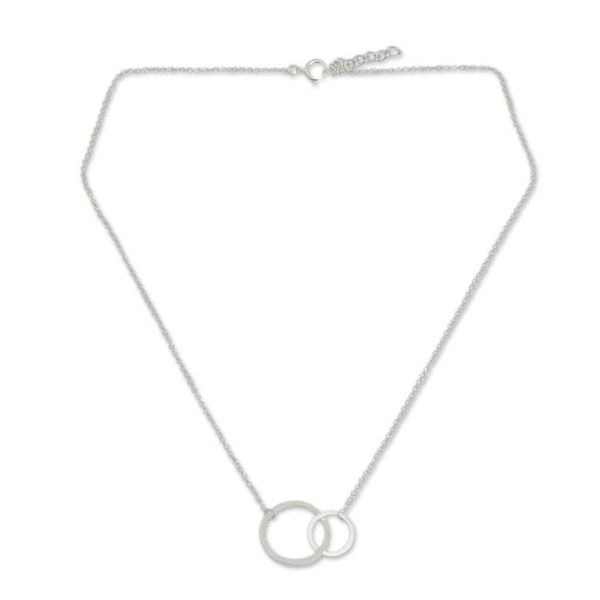 Alternate image for Fair Trade Sterling Silver Thai Two Circle Necklace Together