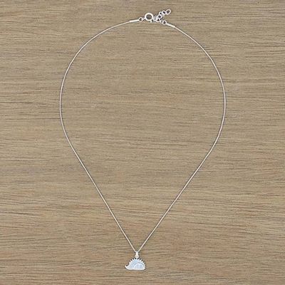 Alternate image for Sterling Silver Porcupine Pendant Necklace from Thailand Porcupines