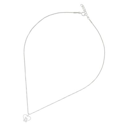 Alternate image for Loving Sterling Silver Cat Pendant Necklace from Thailand Cats in Love