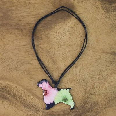 Alternate image for Hand Painted Ceramic Golden Retriever Pendant Necklace Roving Retriever