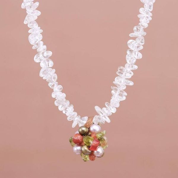 Alternate image for Hand Crafted Quartz Multigem Choker Elegant Clarity