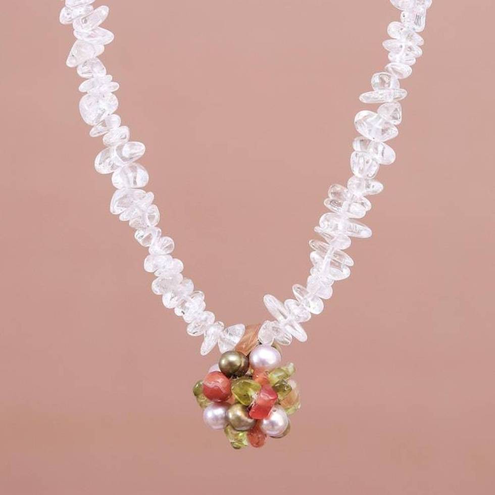 Hand Crafted Quartz Multigem Choker 'Elegant Clarity'