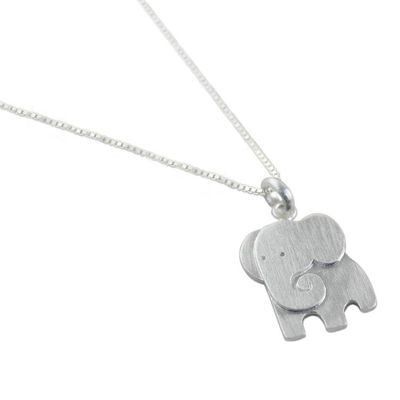 Alternate image for Thai Sterling Silver Elephant Relief Pendant Necklace Always Elegant