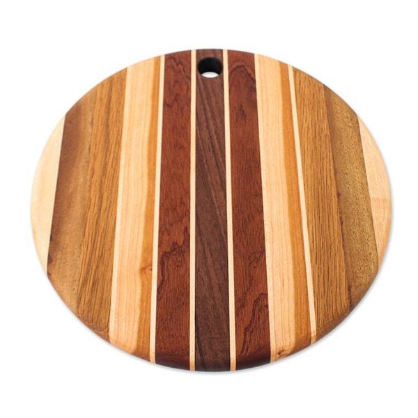 Alternate image for Hand-Carved Wood Cutting and Charcuterie Board with Stripes Flavorful Moments