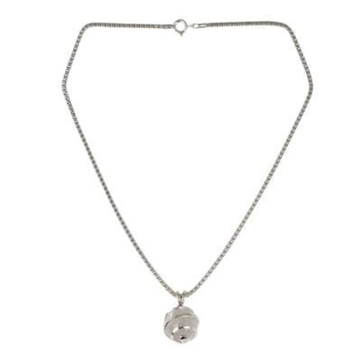 Alternate image for Thai Sterling Silver Necklace with Crystalline Quartz Crystalline Spin