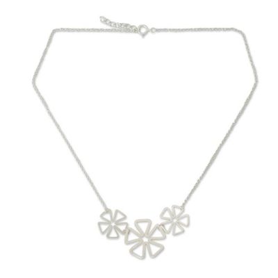 Alternate image for Fair Trade Sterling Silver Necklace Blossoming Trio