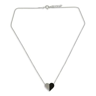 Alternate image for Wood and Sterling Silver Heart Necklace Together Heart