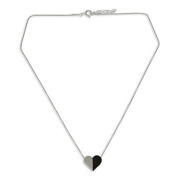 Alternate image for Wood and Sterling Silver Heart Necklace Together Heart