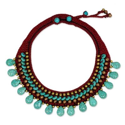 Alternate image for Beaded Turquoise Colored Necklace Alive