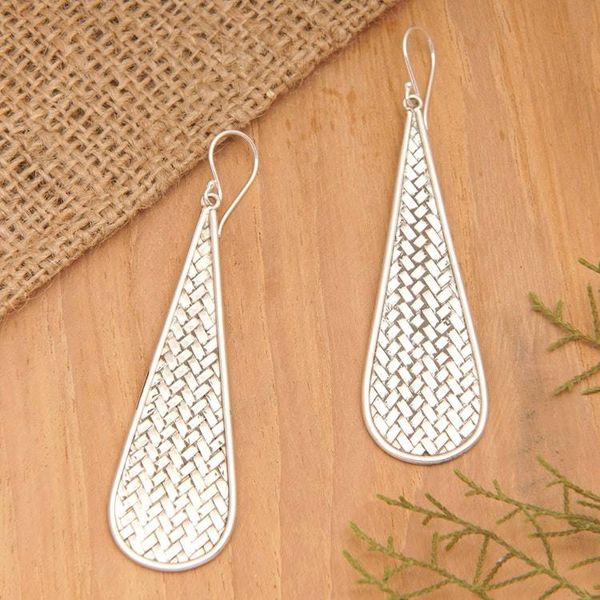 Alternate image for Drop-Shaped Sterling Silver Dangle Earrings from Bali Braided Party