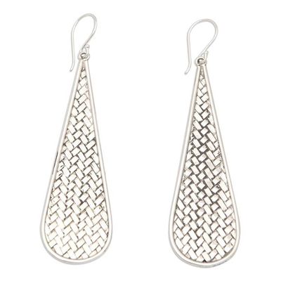 Alternate image for Drop-Shaped Sterling Silver Dangle Earrings from Bali Braided Party