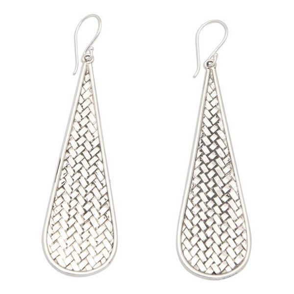 Alternate image for Drop-Shaped Sterling Silver Dangle Earrings from Bali Braided Party