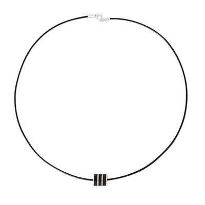 Alternate image for Wood Cord Pendant Necklace with Sterling Silver Forest Hero