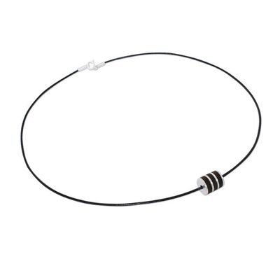 Alternate image for Wood Cord Pendant Necklace with Sterling Silver Forest Hero