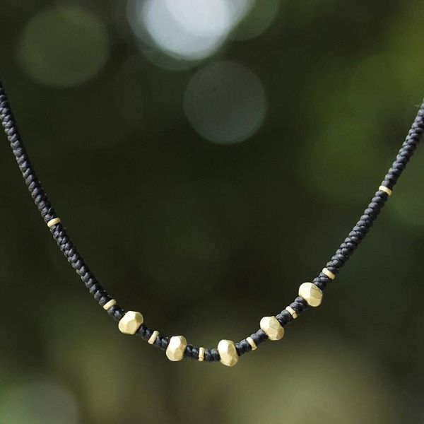 Alternate image for Gold plated braided necklace Hill Tribe Splendor