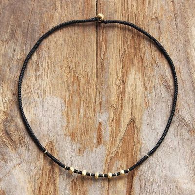 Alternate image for Gold plated braided necklace Hill Tribe Splendor