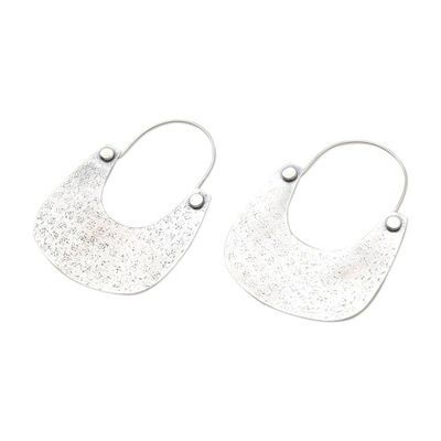 Alternate image for Artisan Crafted Sterling Silver Hoop Earrings Vintage Tote in Silver