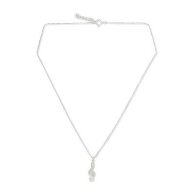 Alternate image for Music Key Sterling Silver Thai Necklace Song of Love