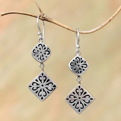 Primary image for Curl Motif Sterling Silver Dangle Earrings from Bali Royal Curls