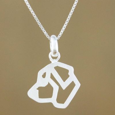Primary image for Handcrafted Sterling Silver St Bernard Dog Pendant Necklace St. Bernard