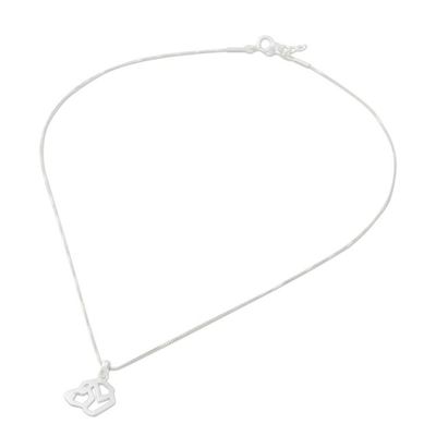 Alternate image for Handcrafted Sterling Silver St Bernard Dog Pendant Necklace St. Bernard