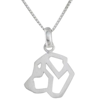 Alternate image for Handcrafted Sterling Silver St Bernard Dog Pendant Necklace St. Bernard
