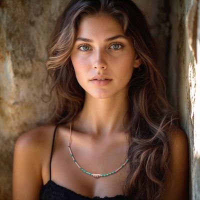 Alternate image for Hill Tribe Silver Reconstituted Turquoise Pendant Necklace Aqua Whispers