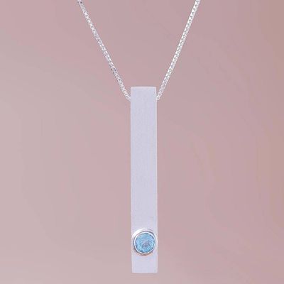 Primary image for Modern Blue Topaz Pendant Necklace from Thailand Modern Twinkle