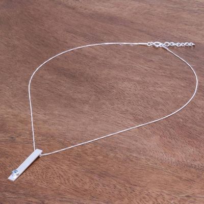 Alternate image for Modern Blue Topaz Pendant Necklace from Thailand Modern Twinkle