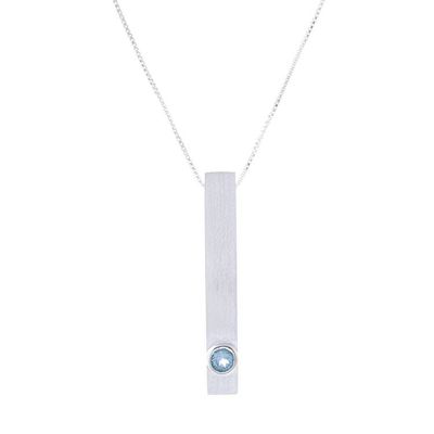Alternate image for Modern Blue Topaz Pendant Necklace from Thailand Modern Twinkle