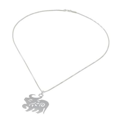 Alternate image for Handcrafted Zodiac Sterling Silver Pendant Necklace Chinese Zodiac Ox