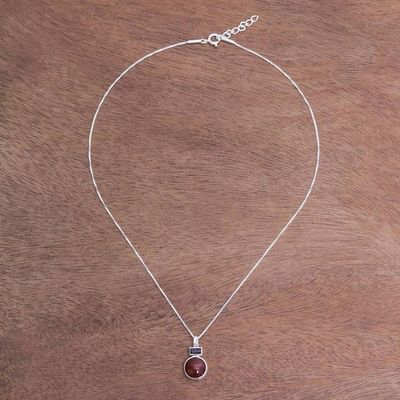Alternate image for Agate and Garnet Pendant Necklace from Thailand Beautiful Gleam