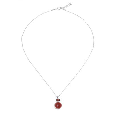Alternate image for Agate and Garnet Pendant Necklace from Thailand Beautiful Gleam