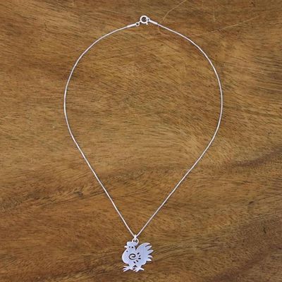 Alternate image for Fair Trade Sterling Silver Necklace Chinese Zodiac Rooster