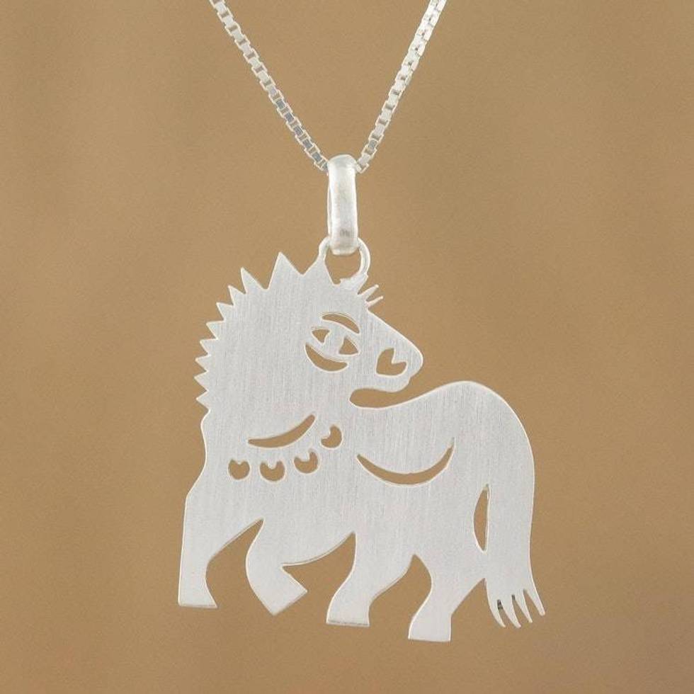 Unique Silver Pendant Necklace 'Chinese Zodiac Horse'
