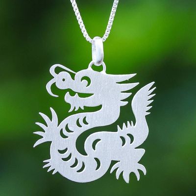 Primary image for Sterling Silver Pendant Necklace Chinese Zodiac Dragon