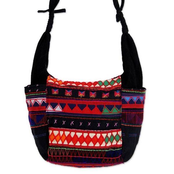 Alternate image for Hand Crafted 100 Cotton Colorful Shoulder Bag from Thailand The Carnival