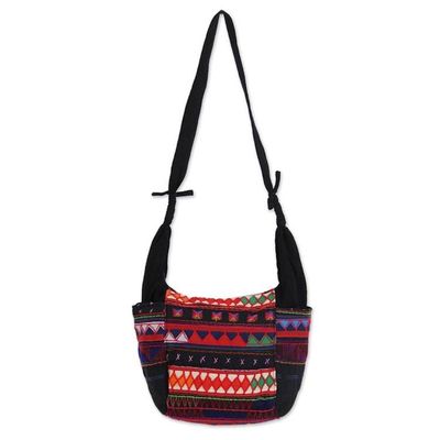 Alternate image for Hand Crafted 100 Cotton Colorful Shoulder Bag from Thailand The Carnival