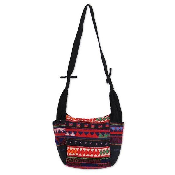 Alternate image for Hand Crafted 100 Cotton Colorful Shoulder Bag from Thailand The Carnival