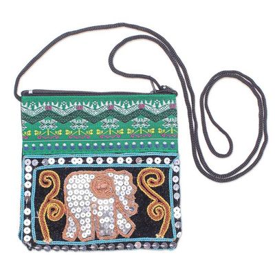 Alternate image for Artisan Crafted Multicolored Sling Elephant Shimmer