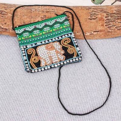 Alternate image for Artisan Crafted Multicolored Sling Elephant Shimmer