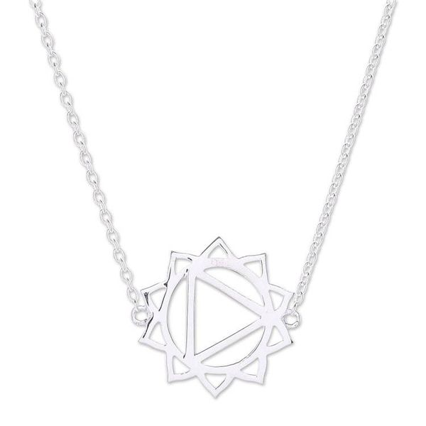 Alternate image for Cubic Zirconia Pendant Necklace with Chakra Motif Chakra Spin in Solar