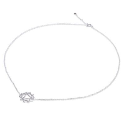 Alternate image for Cubic Zirconia Pendant Necklace with Chakra Motif Chakra Spin in Solar