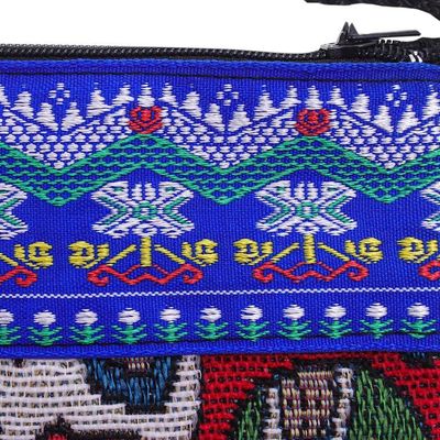 Alternate image for Thai Handcrafted Cotton-Blend Sling Many Elephants in Blue