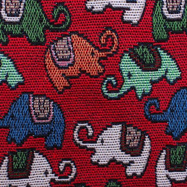 Alternate image for Thai Handcrafted Cotton-Blend Sling Many Elephants in Blue