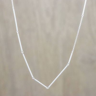 Alternate image for Handmade 925 Sterling Silver Necklace from Thailand Bare Minimalism